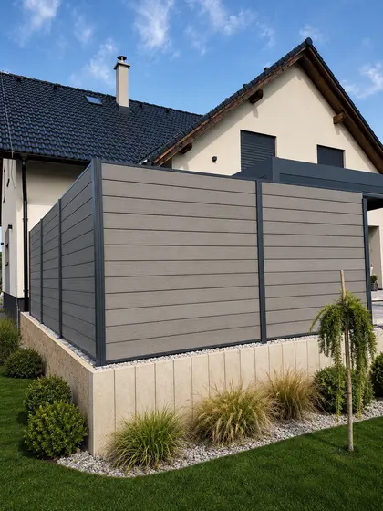 WPC plotové pole 185x185cm - light grey